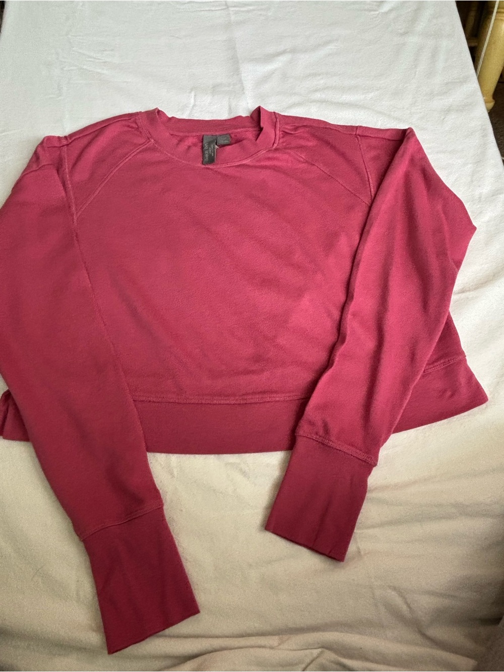 Sweaty Betty Raspberry Crop Crewneck Pullover